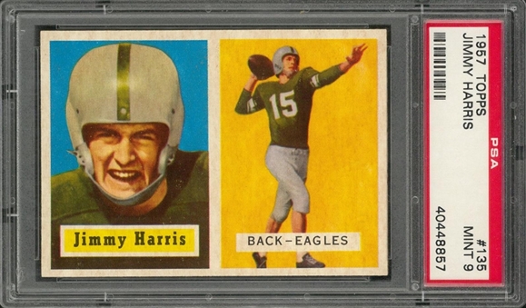 1957 Topps Football #135 Jimmy Harris – PSA MINT 9 "1 of 1!"